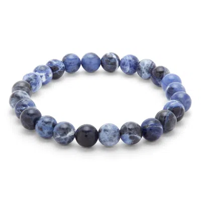 Evesaddiction Men's Sodalite Agate Bead Bracelet In Blue