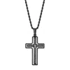 Evesaddiction Men's Spinner Cross Lord's Prayer Pendant Necklace In Black