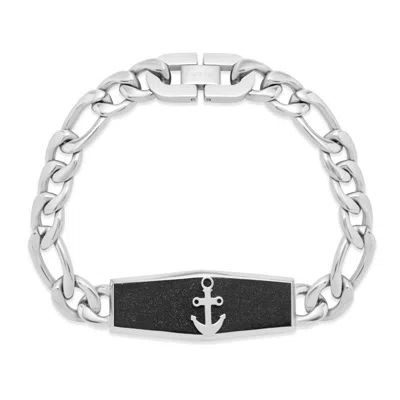 Evesaddiction Men's Stainless Steel Anchor Bracelet In Silver