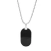 Evesaddiction Men's Stainless Steel And Black Carbon Fiber Dog Tag Pendant In Black