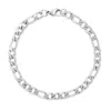 Evesaddiction Men's Stainless Steel Figaro Chain Bracelet In Silver