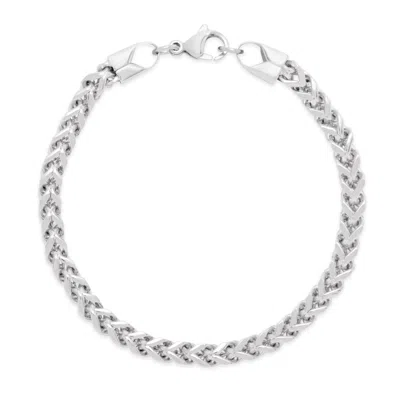 Evesaddiction Men's Stainless Steel Franco Chain Bracelet In Silver
