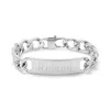 Evesaddiction Men's Stainless Steel Link Id Bracelet In Silver