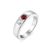 Evesaddiction Men's Sterling Silver 2 Stone Family Birthstone Ring In Silver