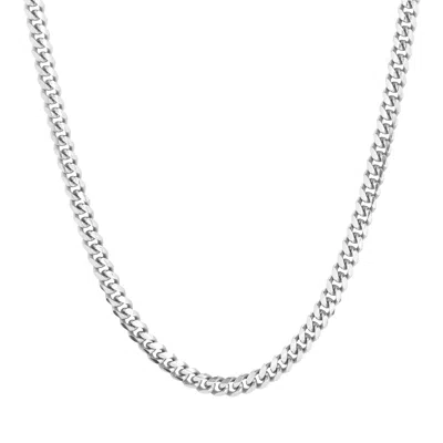 Evesaddiction Men's Sterling Silver Curb Chain Necklace