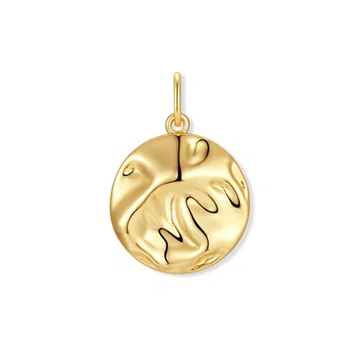Evesaddiction Men's Textured Coin Charm In Gold