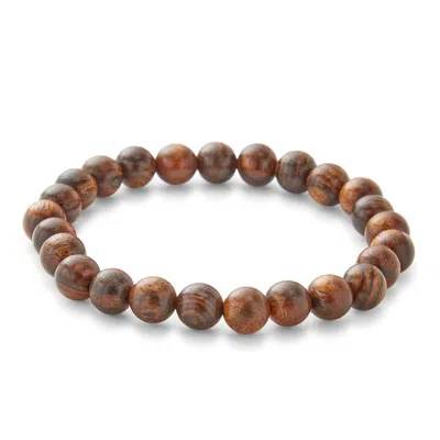 Evesaddiction Men's Tigerwood Bead Bracelet In Brown