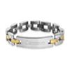 Evesaddiction Men's Two Tone Watch Link Id Bracelet In Metallic