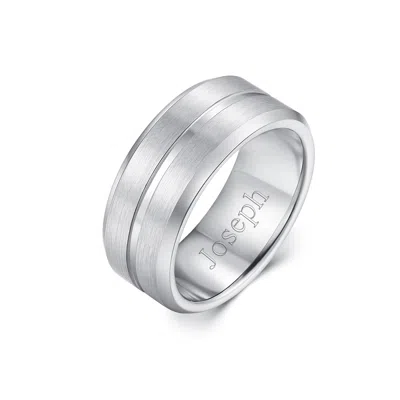 Evesaddiction Men's Wide Groove Tungsten Wedding Band In Metallic