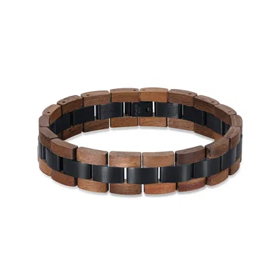 Evesaddiction Men's Wood Chain Bracelet - Black In Brown