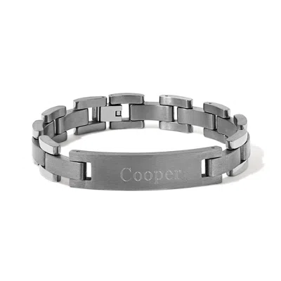 Evesaddiction Mens 12mm Titanium Id Bracelet In Metallic