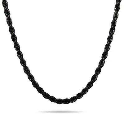 Evesaddiction Mens Black Plate Rope Chain