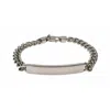 Evesaddiction Mens Curb Link Stainless Steel Id Bracelet In Silver