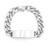 Evesaddiction Mens Stainless Steel Curb Link Id Bracelet In Silver