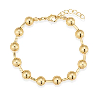 Evesaddiction Metal Bead Ball Bracelet In Gold