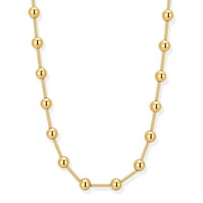 Evesaddiction Metal Bead Ball Necklace In Gold