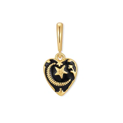 Evesaddiction Midnight Star Heart Charm In Gold