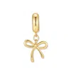 Evesaddiction Mini Bow Dangle Spacer Charm In Gold