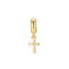 Evesaddiction Mini Cross Dangle Spacer Charm In Gold