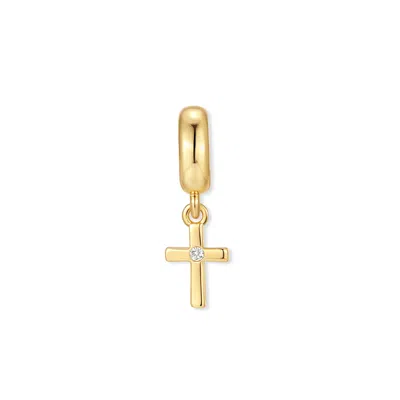 Evesaddiction Mini Cross Dangle Spacer Charm In Gold