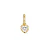 Evesaddiction Mini Crystal Heart Dangle Charm In Gold