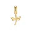 Evesaddiction Mini Dragon Fly Dangle Spacer Charm In Gold