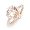 Evesaddiction Morganite Pear Cut Rose Gold Engagement Ring In Gold