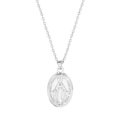 Evesaddiction Mother Mary Necklace In Silver
