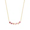 Evesaddiction Ombre Birthstone Necklace - Gold / July In Pink