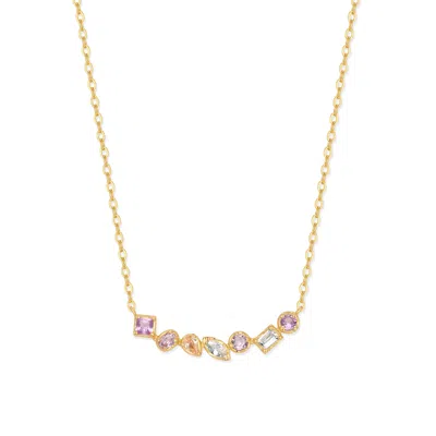 Evesaddiction Ombre Birthstone Necklace - Gold / October