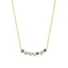 Evesaddiction Ombre Birthstone Necklace - Gold / September In Blue