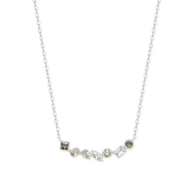 Evesaddiction Ombre Birthstone Necklace - Silver / August