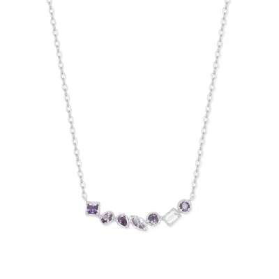 Evesaddiction Ombre Birthstone Necklace - Silver / February