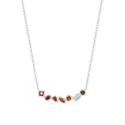 Evesaddiction Ombre Birthstone Necklace - Silver / January