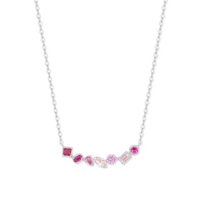 Evesaddiction Ombre Birthstone Necklace - Silver / July
