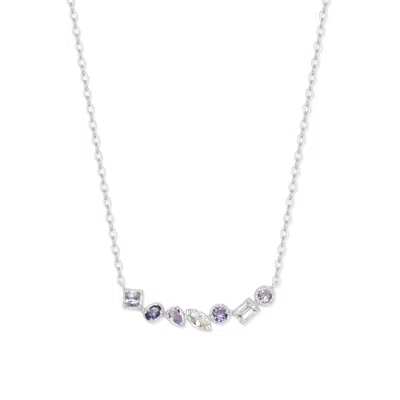Evesaddiction Ombre Birthstone Necklace - Silver / June