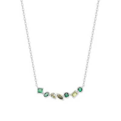 Evesaddiction Ombre Birthstone Necklace - Silver / May