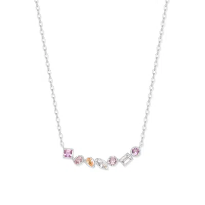 Evesaddiction Ombre Birthstone Necklace - Silver / October