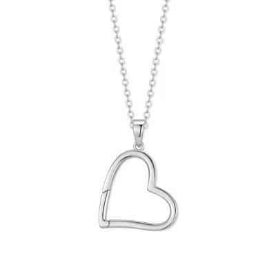 Evesaddiction Open Heart Hinge Necklace - Silver In Gold