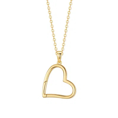 Evesaddiction Open Heart Hinge Necklace In Gold