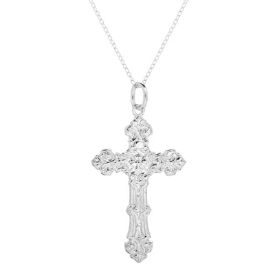 Evesaddiction Ornate Vintage Style Sterling Silver Cross Pendant