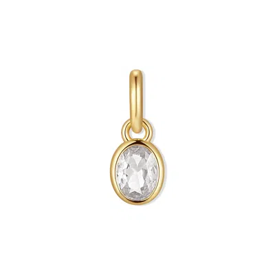 Evesaddiction Oval Bezel Birthstone Charm - Gold / April