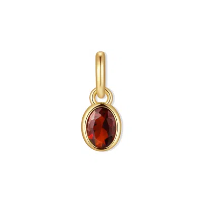Evesaddiction Oval Bezel Birthstone Charm - Gold / January