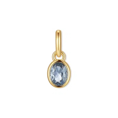 Evesaddiction Oval Bezel Birthstone Charm - Gold / March