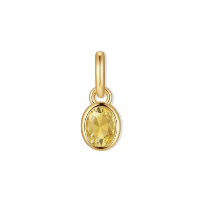 Evesaddiction Oval Bezel Birthstone Charm - Gold / November