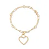 Evesaddiction Paperclip Heart Charm Bracelet - Gold In Gold