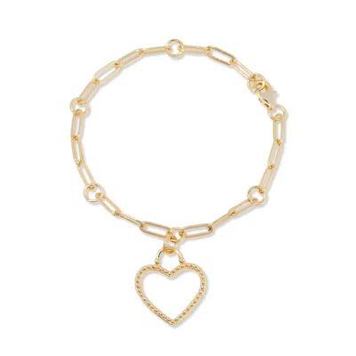 Evesaddiction Paperclip Heart Charm Bracelet - Gold