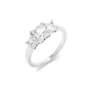 Evesaddiction Past Present And Future 3 Stone Princess Cz Anniversary Ring In Silver