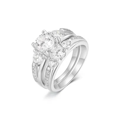 Evesaddiction Past Present & Future Wedding Cz Ring Set - 7