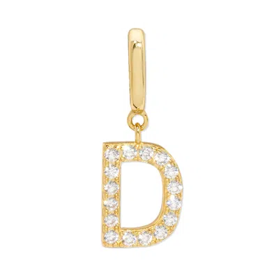 Evesaddiction Pave Initial Hinged Charm - Gold / D
